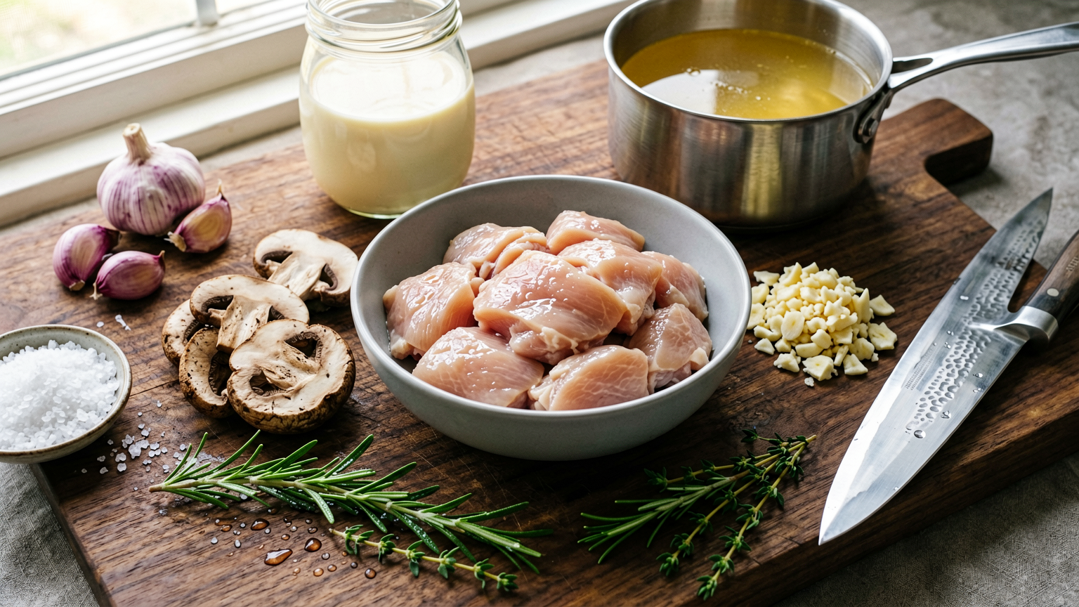Creamy Garlic Chicken and Mushroom Skillet: A Quick & Delicious Weeknight Dinner